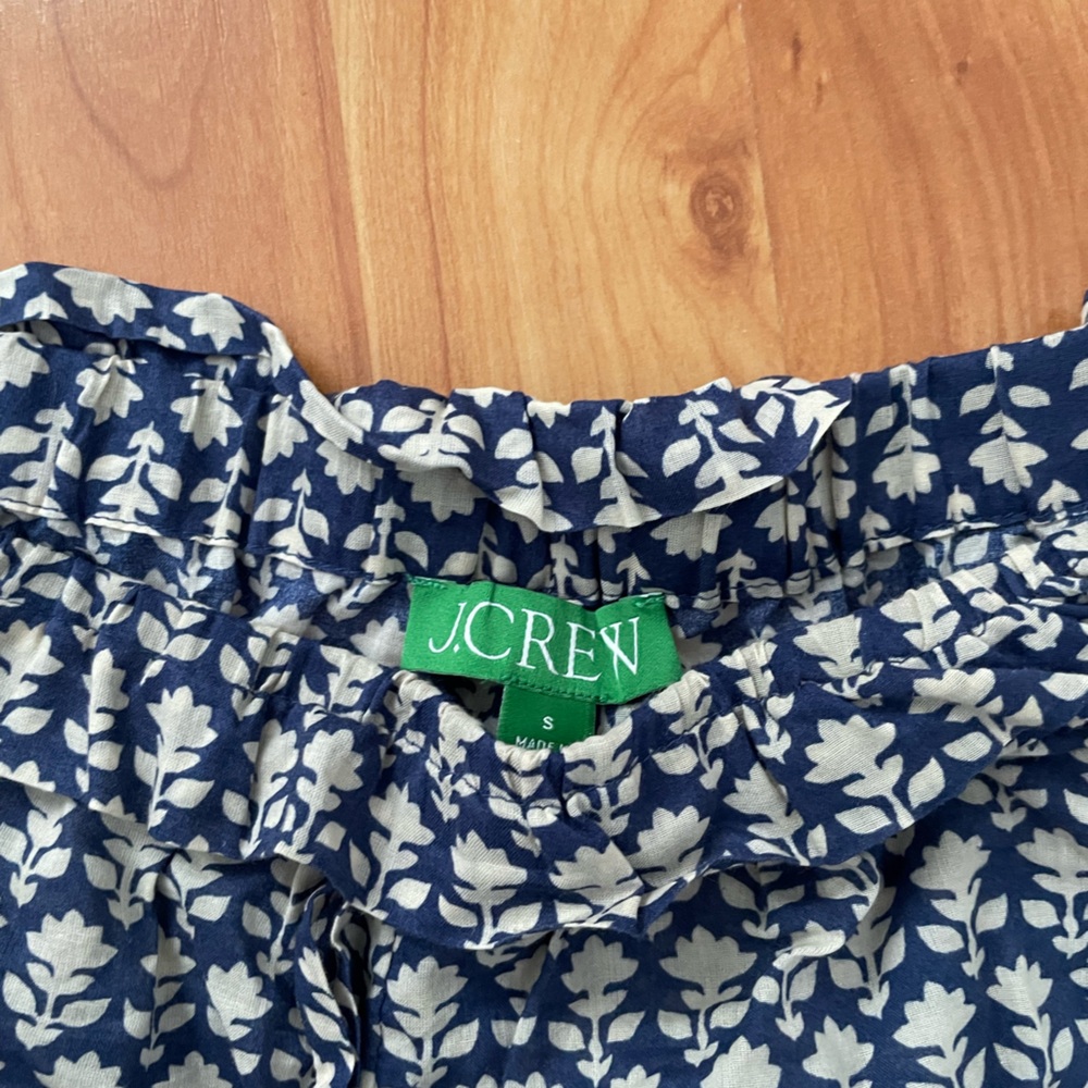 J. Crew Navy Floral High Waist Shorts - Picture 2 of 2